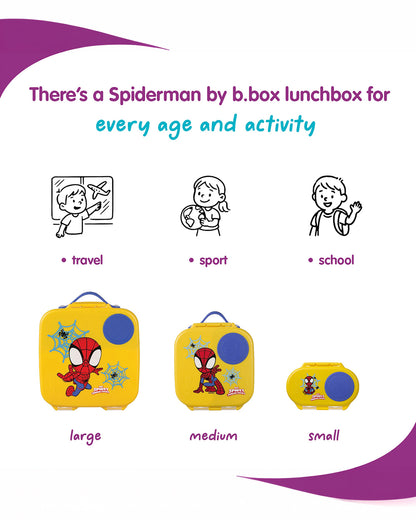 b.box Leakproof Snackbox-Flexi Fruit Holder-Spidey-350 ml-36M+