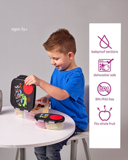 b.box Avengers Mini Lunchbox-Flexi Fruit Holder-Adjustable Divider-1000ml-36M+