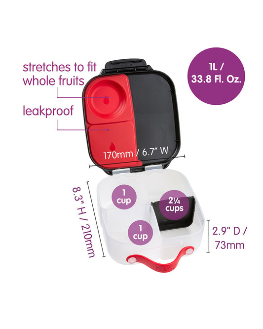 b.box Avengers Mini Lunchbox-Flexi Fruit Holder-Adjustable Divider-1000ml-36M+