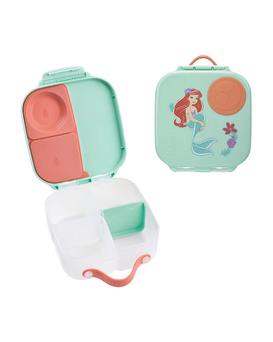 b.box The Little Mermaid Mini Lunchbox-Flexi Fruit Holder-Adjustable Divider-1000ml-36M+