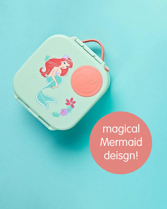 b.box The Little Mermaid Mini Lunchbox-Flexi Fruit Holder-Adjustable Divider-1000ml-36M+