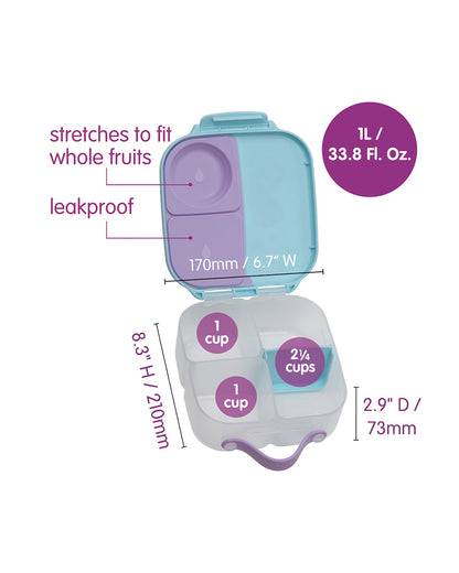 b.box Frozen Mini Lunchbox-Flexi Fruit Holder-Adjustable Divider-1000ml-36M+