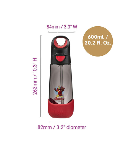 b.box Tritan Straw Sipper Bottle-Avengers-600 ml-36M+