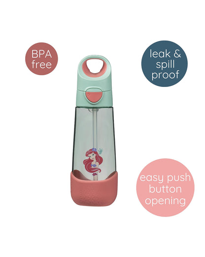 b.box Tritan Straw Sipper Bottle-The Little Mermaid-600 ml-36M+