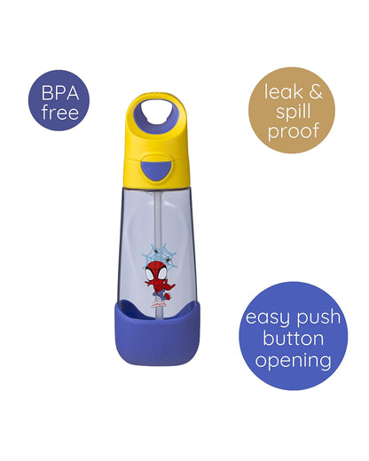 b.box Tritan Straw Sipper Bottle-Spidey-600 ml-36M+