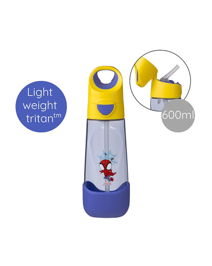 b.box Tritan Straw Sipper Bottle-Spidey-600 ml-36M+