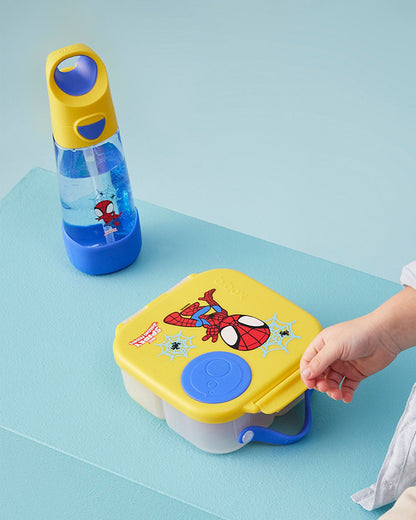 b.box School Essentials Kit-Mini Lunch Box(1000ml)-Tritan Straw Sipper(650ml)-Spidey-3Y+