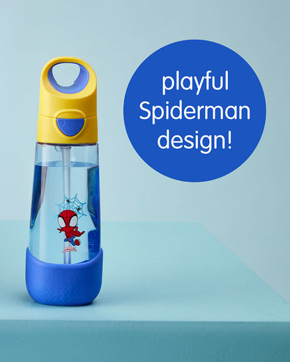 b.box Tritan Straw Sipper Bottle-Spidey-600 ml-36M+
