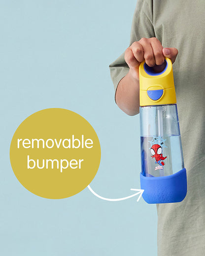 b.box Tritan Straw Sipper Bottle-Spidey-600 ml-36M+
