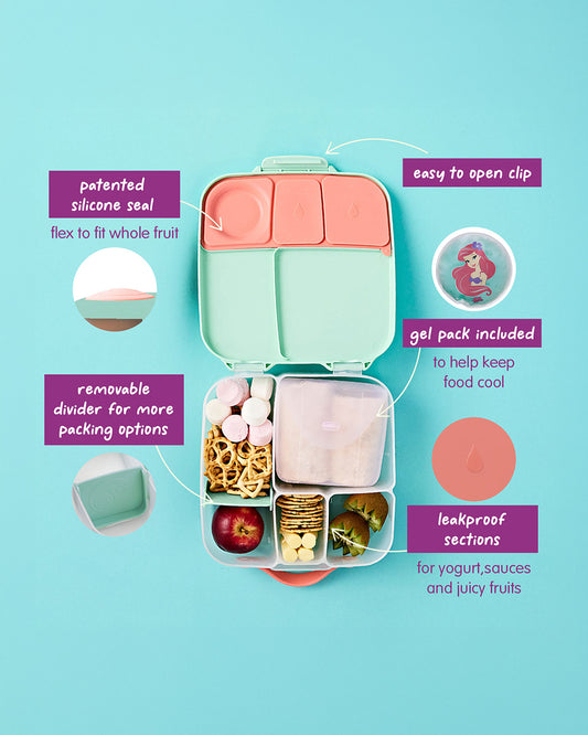 b.box Leakproof Lunchbox-Flexi Fruit Holder-The Little Mermaid-2 L-36M+