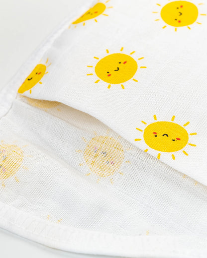 BeeLittle Sunny Day Knotted Nappy-Organic Cotton-Washable & Reusable-0 to 3M-Pack of 3