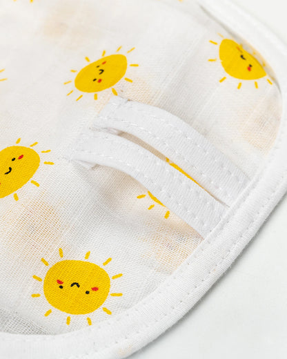 BeeLittle Sunny Day Knotted Nappy-Organic Cotton-Washable & Reusable-0 to 3M-Pack of 3
