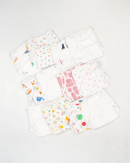 BeeLittle Bird Box Velcro Nappy-Organic Cotton-Washable & Reusable-3 to 6M-Pack of 12
