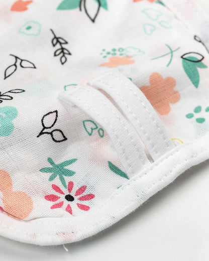 BeeLittle Cherry Blossom Knotted Nappy-Organic Cotton-Washable & Reusable-0 to 3M-Pack of 3