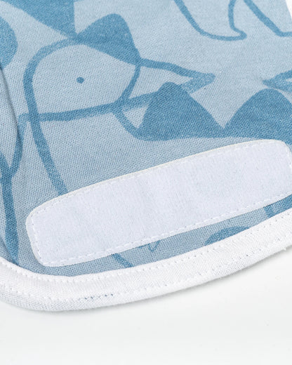 BeeLittle Blue Dino Velcro Nappy-Organic Cotton-Washable & Reusable-0 to 3M-Pack of 3