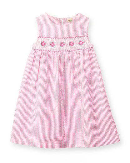 BeeLittle Pink Frock-Striped-Cotton-For Infants