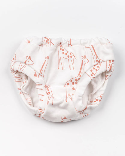 BeeLittle White & Red Briefs-Giraffe Star-Organic Cotton-Pack of 3-For Infants