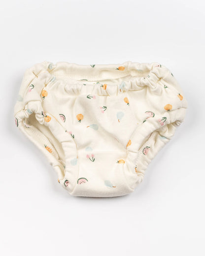 BeeLittle Grey, Cream & Mustard Briefs-Pastel Rainbow-Organic Cotton-Pack of 3-For Infants