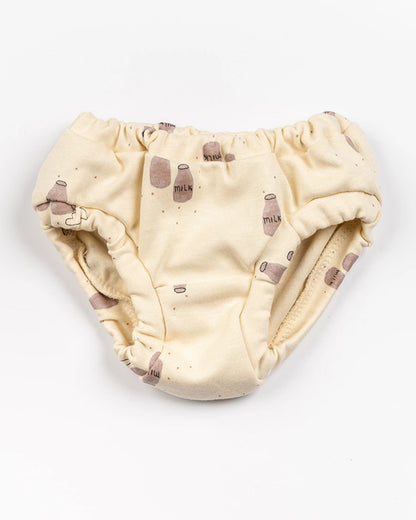 BeeLittle White & Brown Briefs-Pink Bunny-Organic Cotton-Pack of 3-For Infants