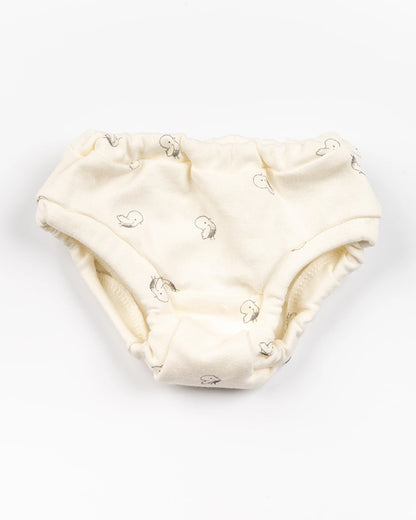 BeeLittle Multicolor Briefs-Hippo Bird-Organic Cotton-Pack of 3-For Infants