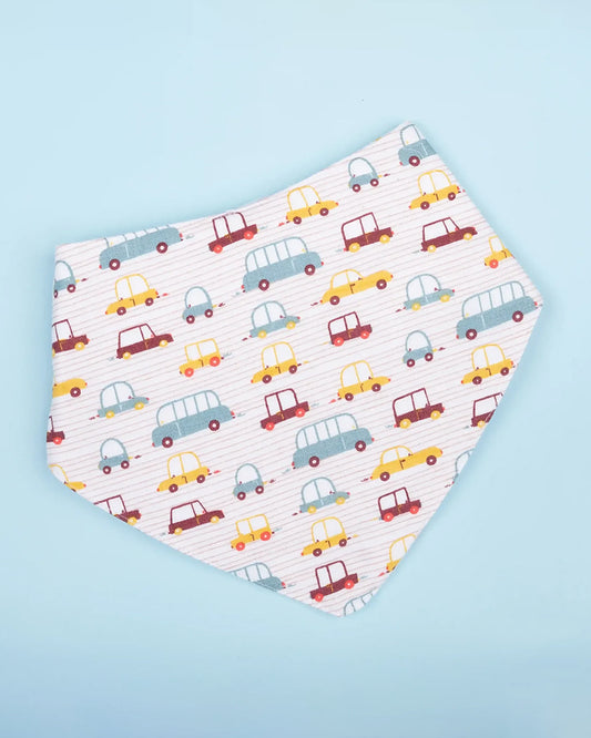 BeeLittle Cars-Reversible Bandana Bib-Snap Button-0M+