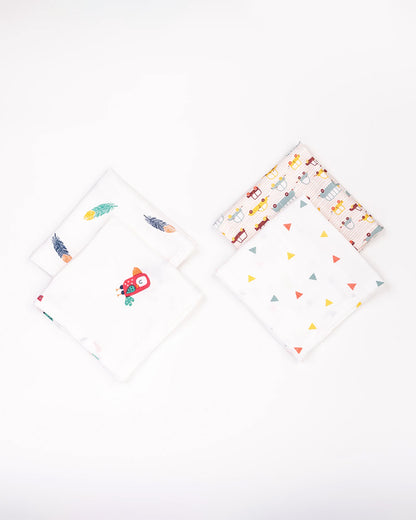 BeeLittle Bird Box-Muslin Wash Cloth-Pack of 4-0M+