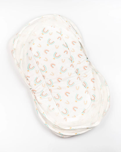 BeeLittle Baby Gadda Set-With Mosquito Net-Organic Cotton-Multicolor-New Rainbow-For Infants