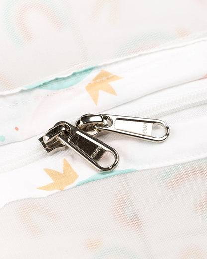 BeeLittle Baby Gadda Set-With Mosquito Net-Organic Cotton-Multicolor-New Rainbow-For Infants