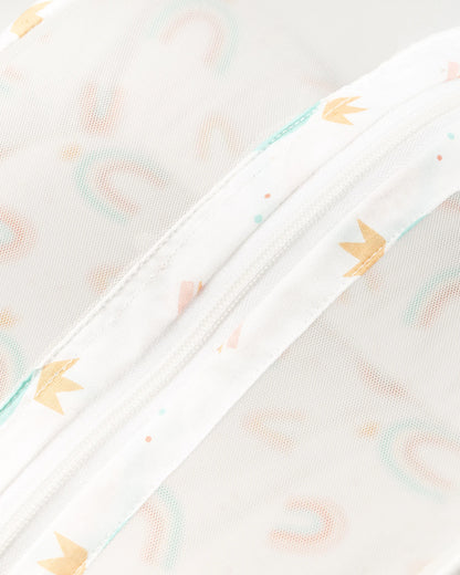 BeeLittle Baby Gadda Set-With Mosquito Net-Organic Cotton-Multicolor-New Rainbow-For Infants