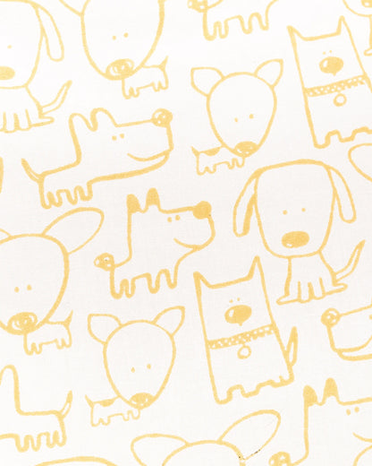 BeeLittle Baby Gadda Set-With Mosquito Net-Organic Cotton-White & Yellow -Mustard Puppy-For Infants