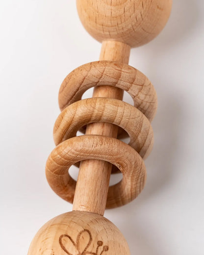 BeeLittle Ring O Ring Rattle Toy-100% Natural Wood-Enhance Motor Skills-For Infants