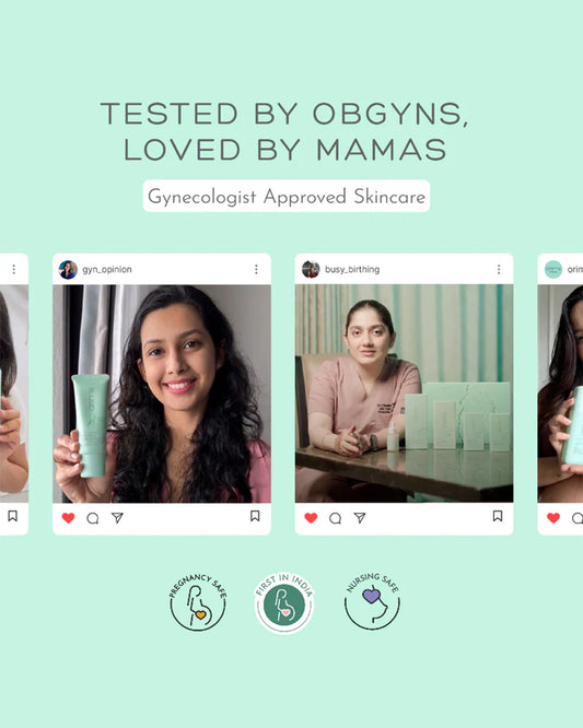 Orimii Gentle Facial Gel Clay Cleanser (100ml), C-Glow Booster Serum-SPF 15-With Vitamin C (30ml), Ceramide Moisturiser (50ml), Moisturising Lip Balm (4.5g)-Hydration & Repair-Pregnancy & Breastfeeding Safe