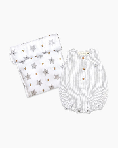 Masilo Metallic Sleepy Star Classic Snuggle Box New Born Gift Set-Pack Of 2-Gift For Baby Shower & Baby Birthday