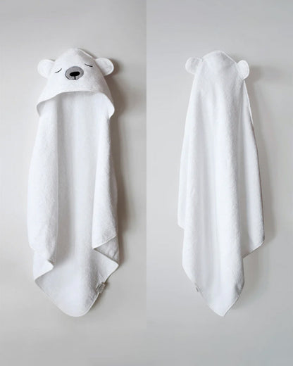 Masilo Hooded Baby Bath Towel-100% Bath Towelling Cotton-Polar Bear