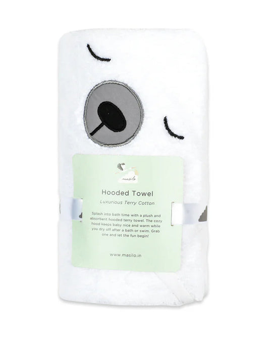 Masilo Hooded Baby Bath Towel-100% Bath Towelling Cotton-Polar Bear