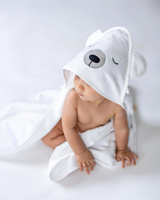 Masilo Hooded Baby Bath Towel-100% Bath Towelling Cotton-Polar Bear