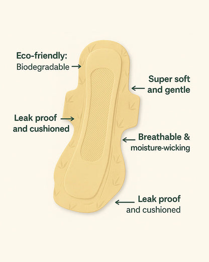 Putchi Bamboo Maternity Pads-For Post Delivery Heavy Flow-Biodegradable & Anti-Bacterial-XXXL