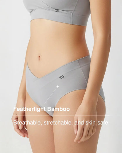 Putchi V-Band Comfort-Fit Bamboo Maternity Panty-Seamless-Pregnancy & Post Delivery-Limestone Grey