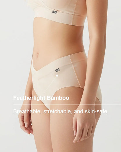 Putchi V-Band Comfort-Fit Bamboo Maternity Panty-Seamless-Pregnancy & Post Delivery-Winter Beige