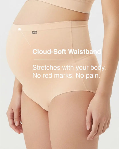 Putchi Maternity Bump Support Bamboo Panty-Over the Belly-For Pregnancy-Winter Beige