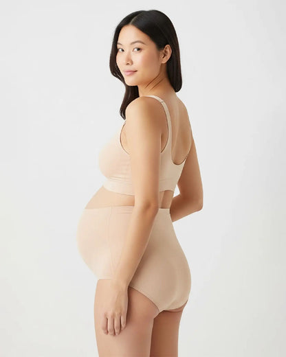 Putchi Maternity Bump Support Bamboo Panty-Over the Belly-For Pregnancy-Winter Beige