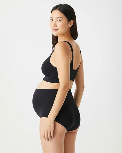 Putchi Maternity Bump Support Bamboo Panty-Over the Belly-For Pregnancy-Jet Black