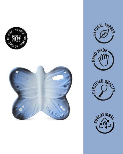 Oli & Carol Blues The Butterfly-Natural Rubber Teether-Easy Grip-0M+