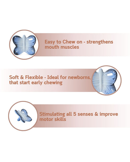 Oli & Carol Blues The Butterfly-Natural Rubber Teether-Easy Grip-0M+