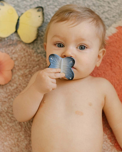 Oli & Carol Blues The Butterfly-Natural Rubber Teether-Easy Grip-0M+