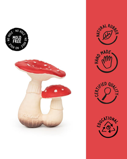 Oli & Carol The Mushroom-Natural Rubber Teether-Easy Grip-0M+