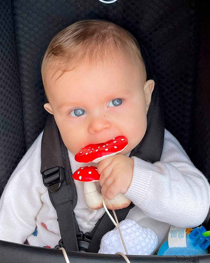 Oli & Carol The Mushroom-Natural Rubber Teether-Easy Grip-0M+