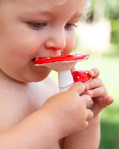 Oli & Carol The Mushroom-Natural Rubber Teether-Easy Grip-0M+