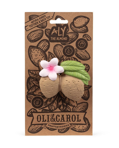 Oli & Carol Aly The Almond-Natural Rubber Teether-Easy Grip-0M+