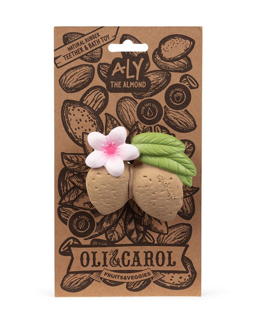 Oli & Carol Aly The Almond-Natural Rubber Teether-Easy Grip-0M+
